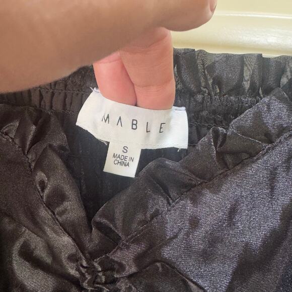 Mable Organza Black Off Shoulder Mesh Puff Sleeves Lined Witchy Goth Halloween S - Picture 3 of 11